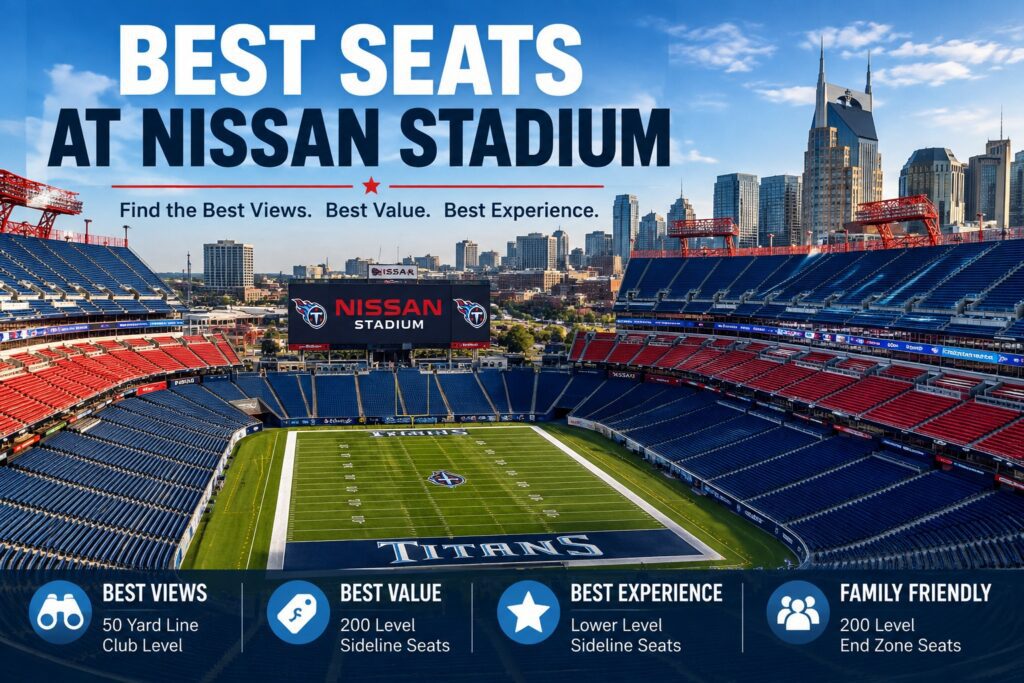 Best seats at Nissan Stadium in Nashville for Titans games, concerts, and special events