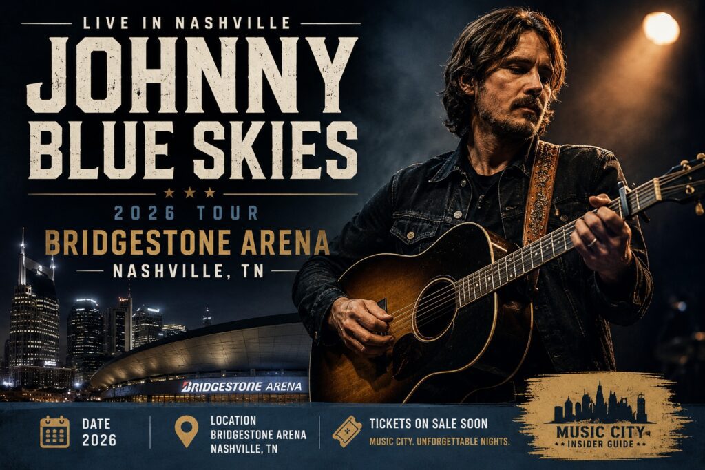 Johnny Blue Skies performing live at Bridgestone Arena in Nashville in 2026