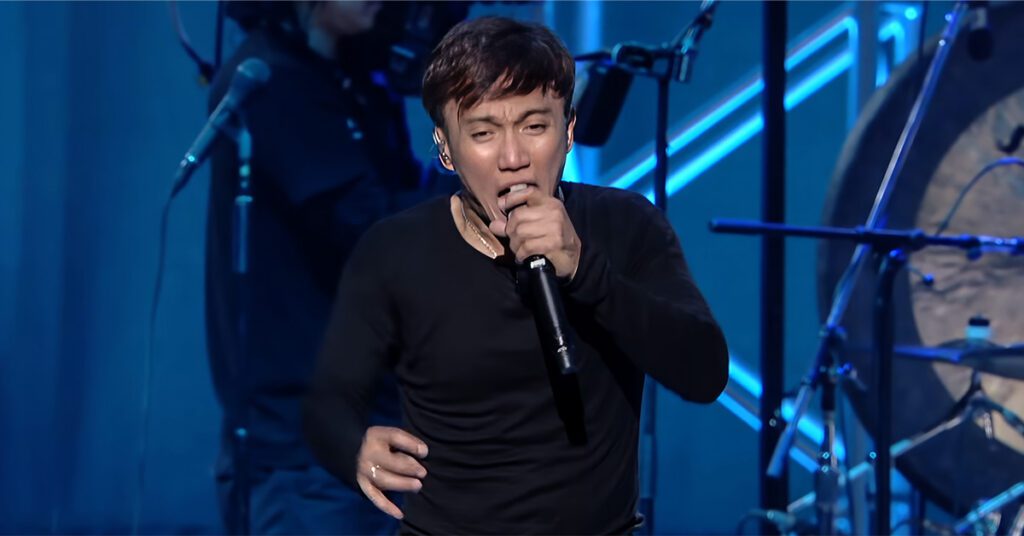 Journey performing live during their 2026 concert at Bridgestone Arena in Nashville